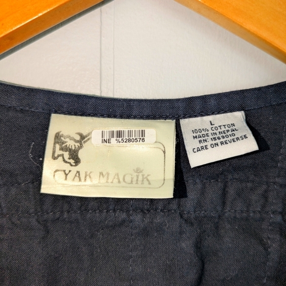 Yak Magik Colorblock Ribbon Weave Open Jacket Black Tan White Large Artsy Unique - Picture 3 of 7